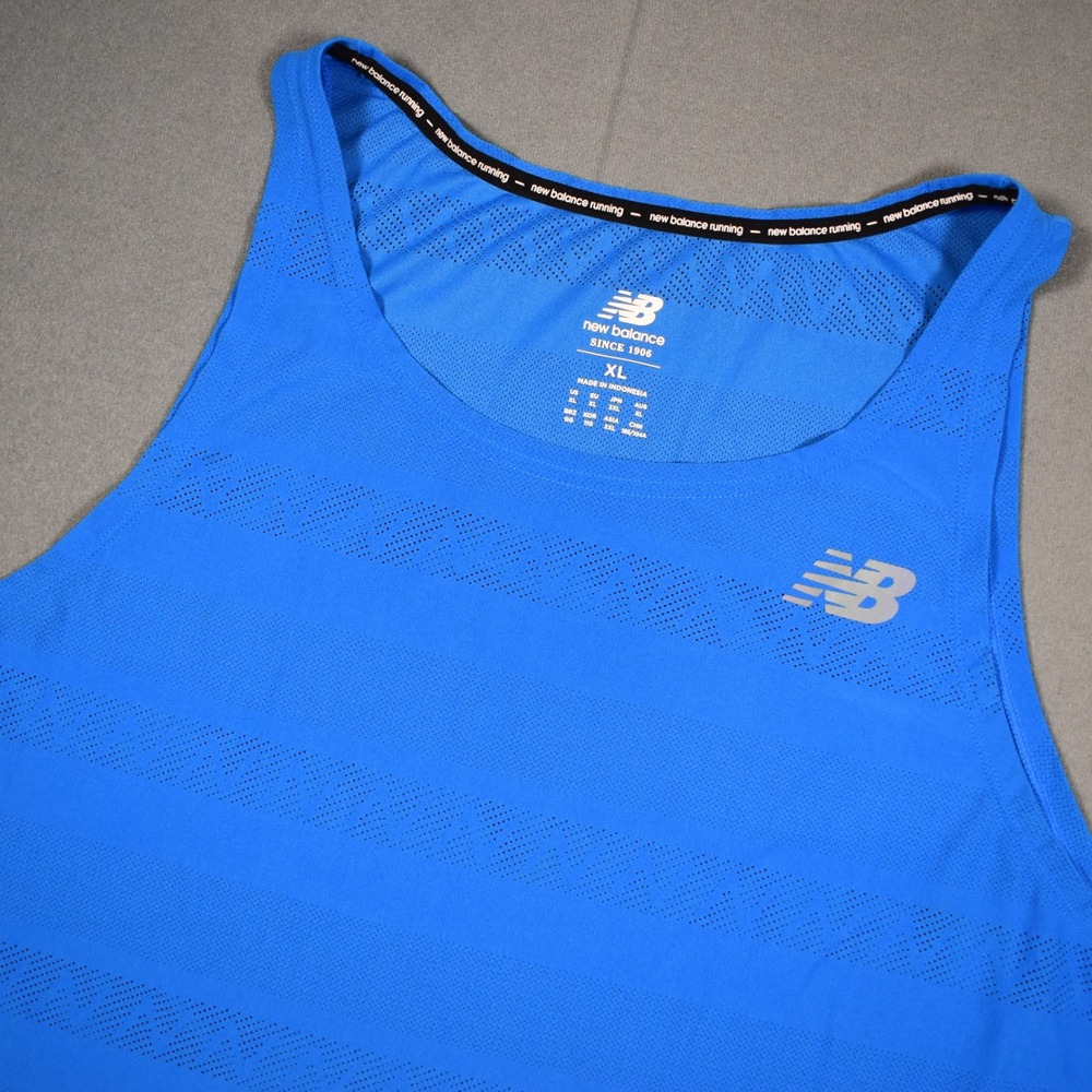New Balance Running NB ICE Tank Top Mens XL Blue Performance Singlet MT93216